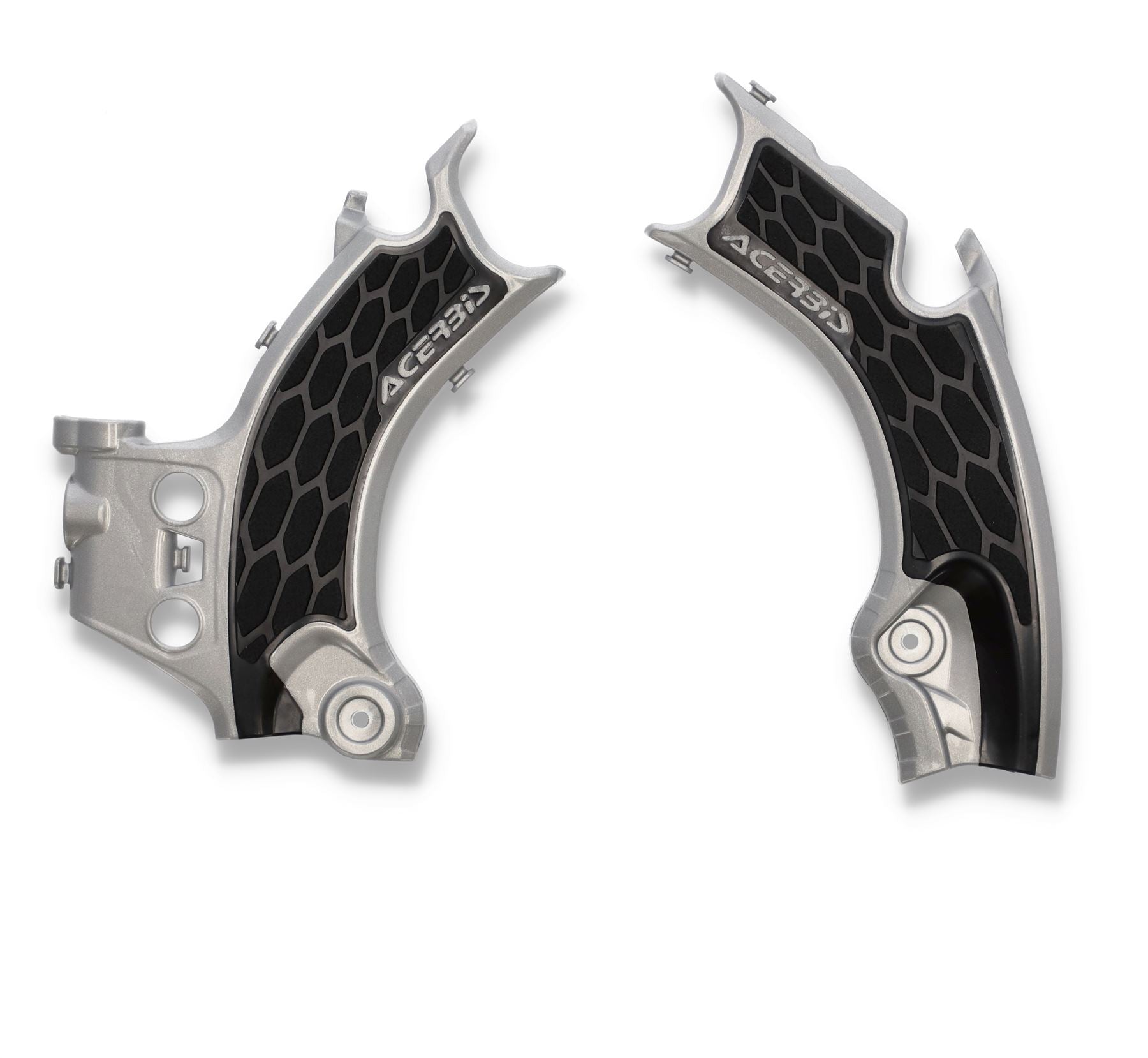 Acerbis X-Grip Frame Protector Guards Silver Black For Honda CRF 250 R 2022-2024