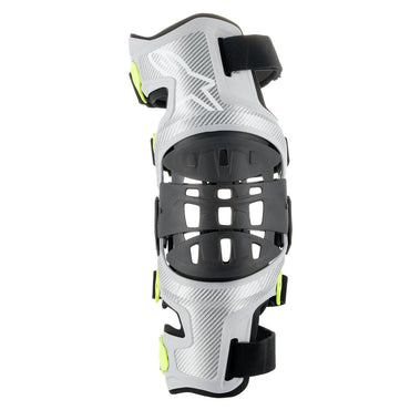 Alpinestars 2024 Bionic-7 Knee Braces Silver Yellow Flou