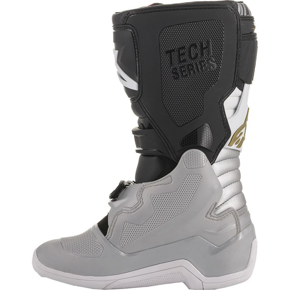 Alpinestars 2026 Tech 7S Youth Motocross Boots Black Silver Gold