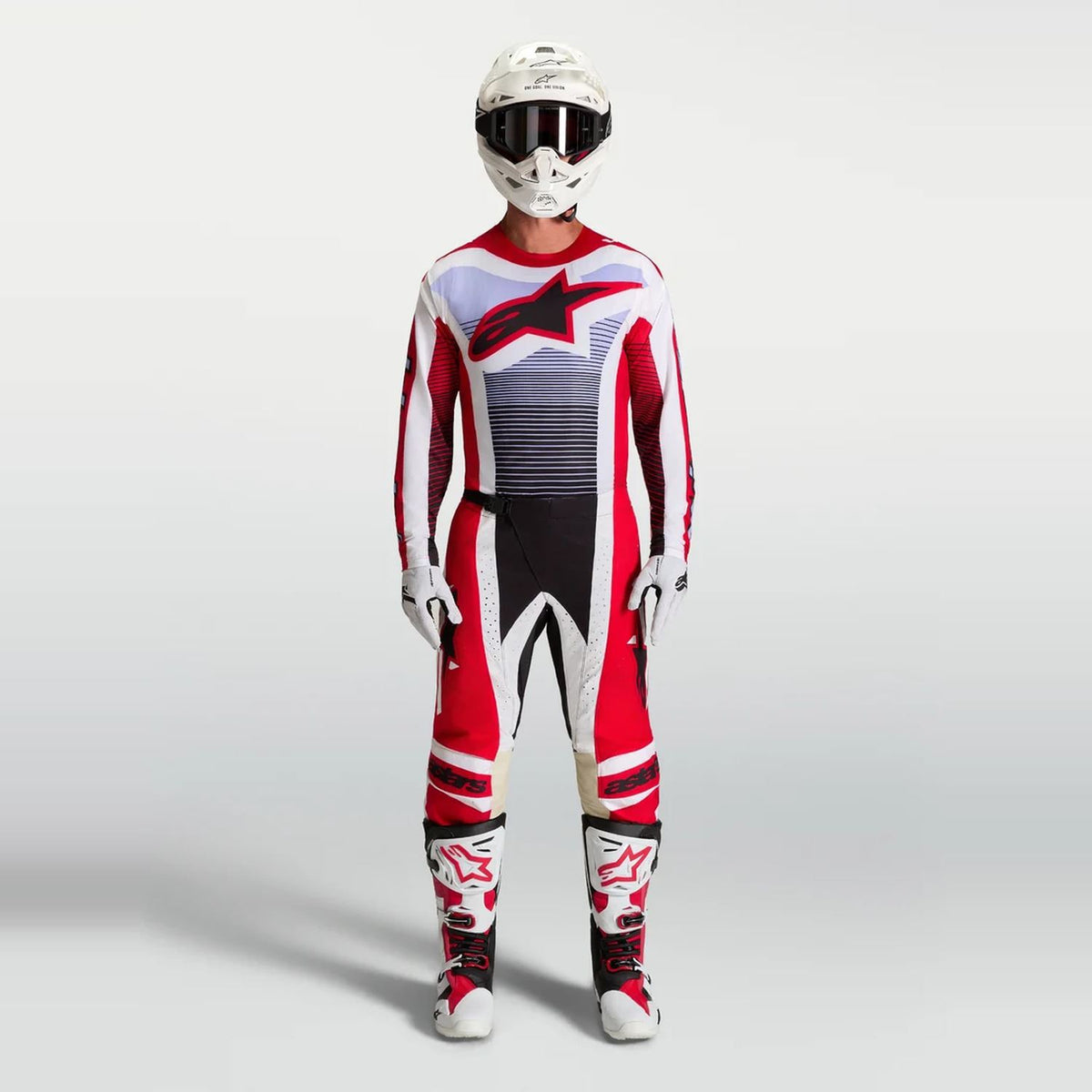 Alpinestars 2027 Techstar Maven MX Combo Kit Fire Red White Lavender Black