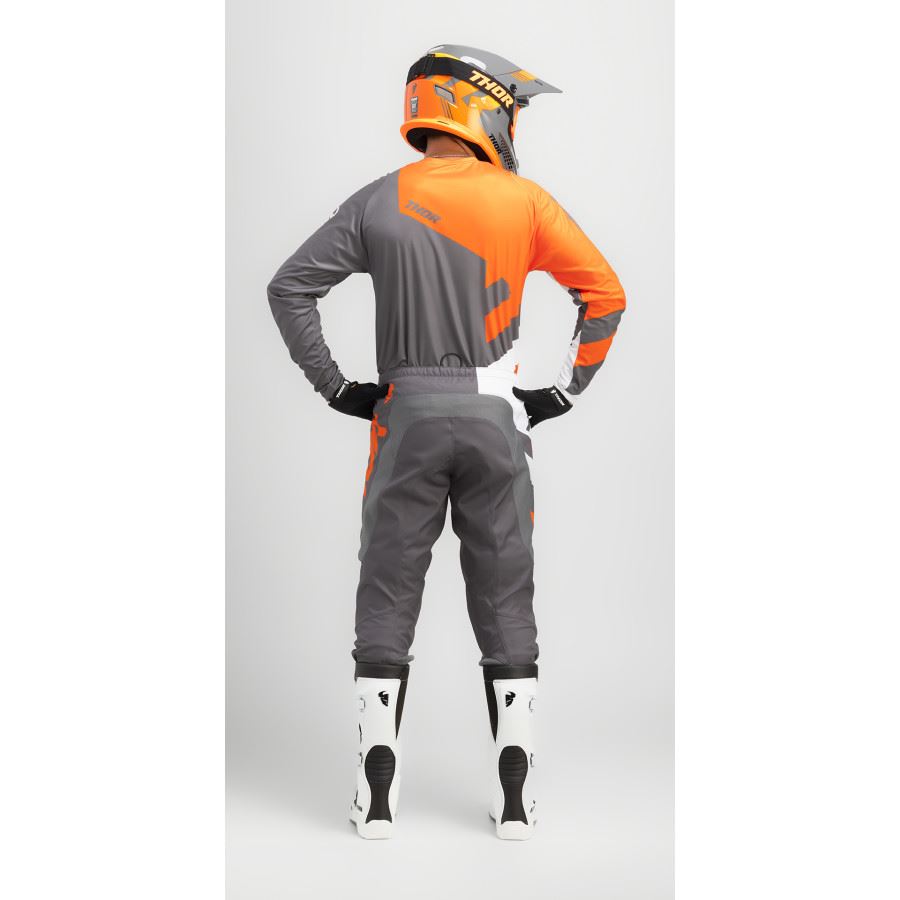 Thor 2025 Sector Checker Charcoal Orange Motocross Combo Kit