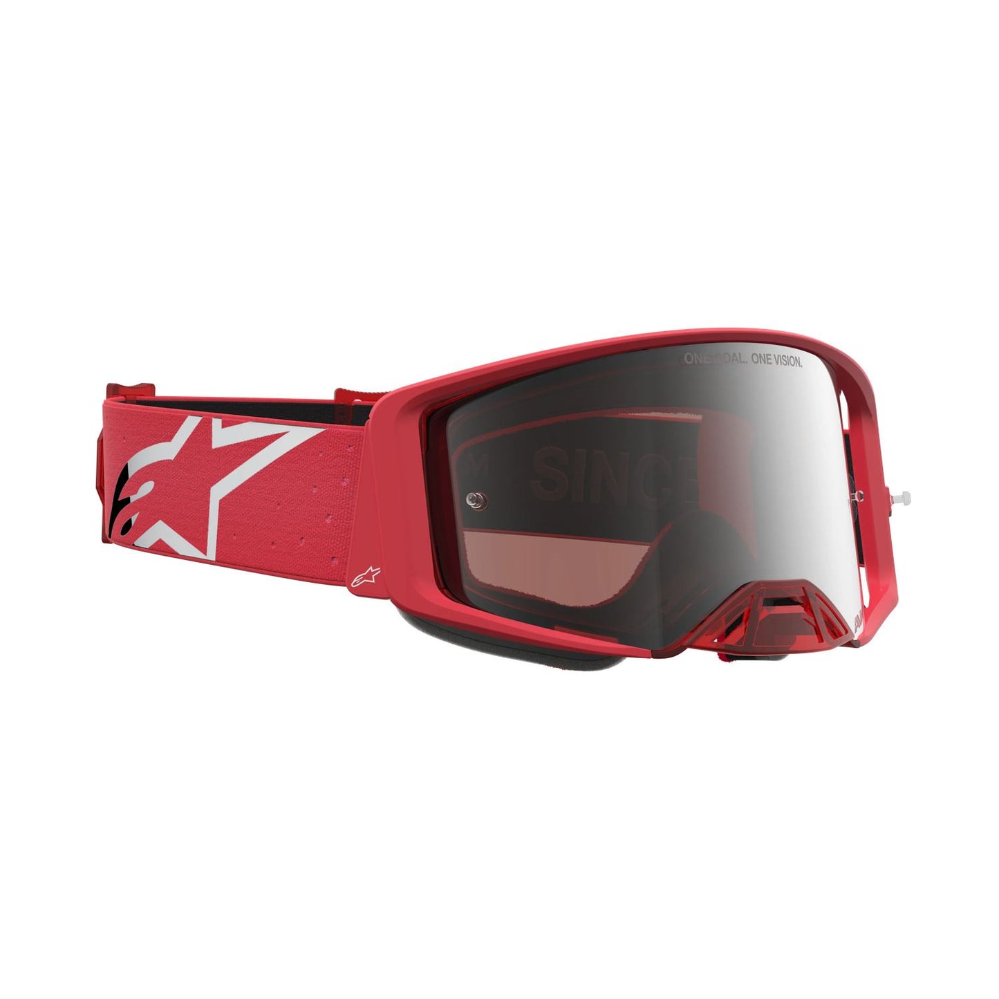 Alpinestars 2027 Supertech Vesta MX Goggles Red Flo Chrome Mirror Silver