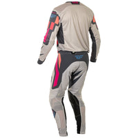 Fly Racing 2025 Lite Vice Motocross Pants Light Grey Pink Coral
