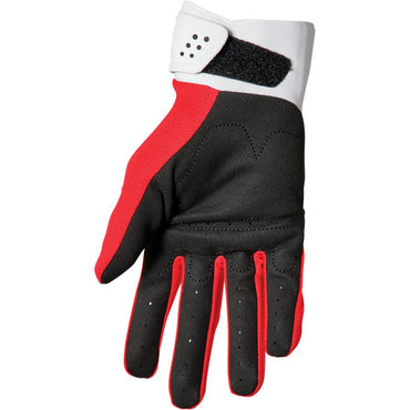 Thor 2025 Youth Spectrum Red White Motocross Gloves