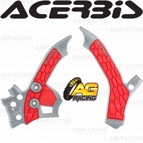 Acerbis X-Grip Frame Protector Guards Grey Red For Honda CRF 250 RALLY 2017-2020
