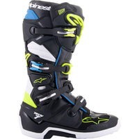 Alpinestars 2024 Tech 7 Motocross Boots Black Enamel Blue Yellow Fluo