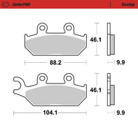Moto-Master Front Right Pro Racing Sintered Brake Pads For Bombardier/Can Am Commander Max 800 R 2018-2020