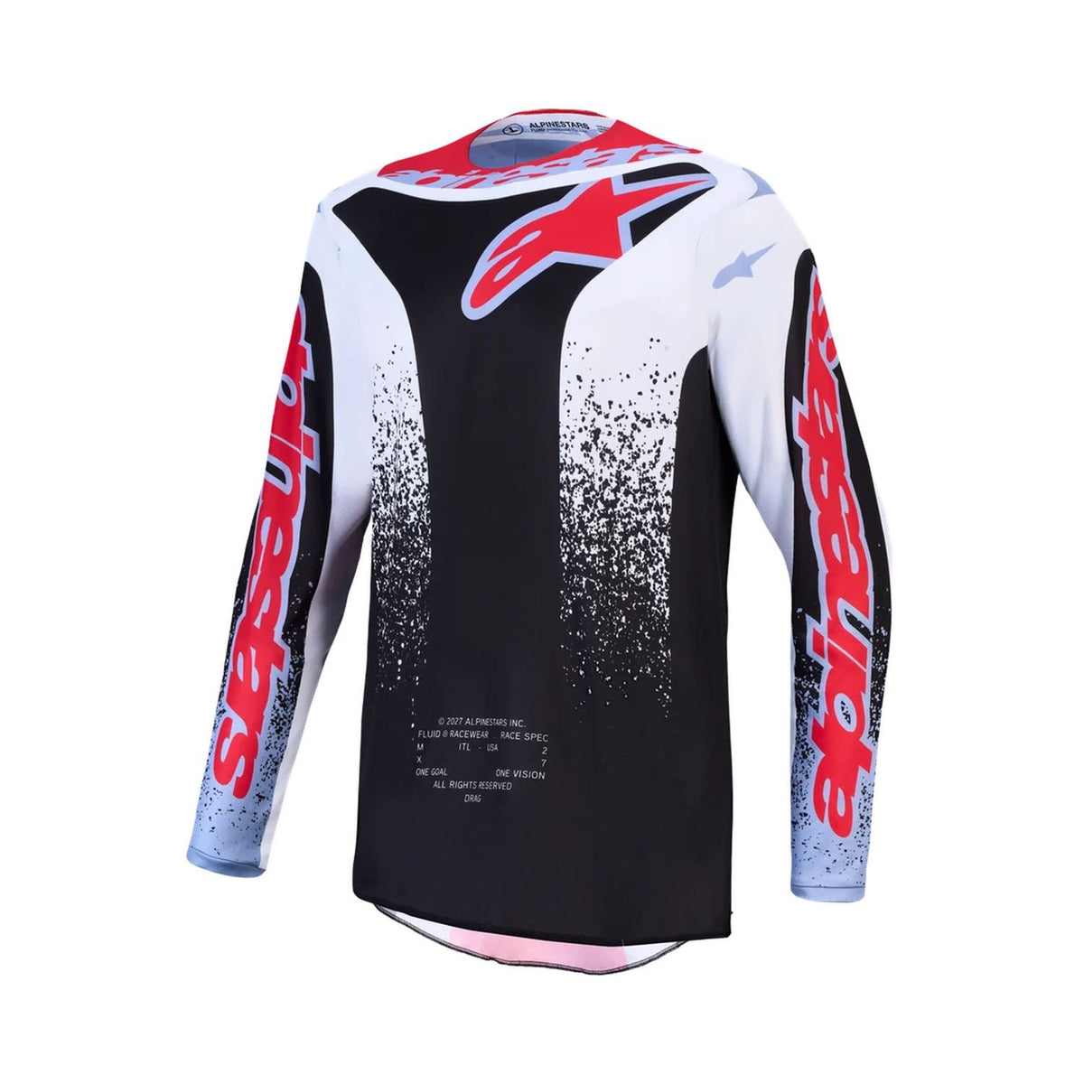 Alpinestars 2027 Fluid Drag MX Combo Kit Black White Light Blue Red Fluo