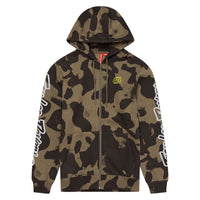 Troy Lee Designs Spring 2025 MX Branded Full Zip Hoodie Olive Camo