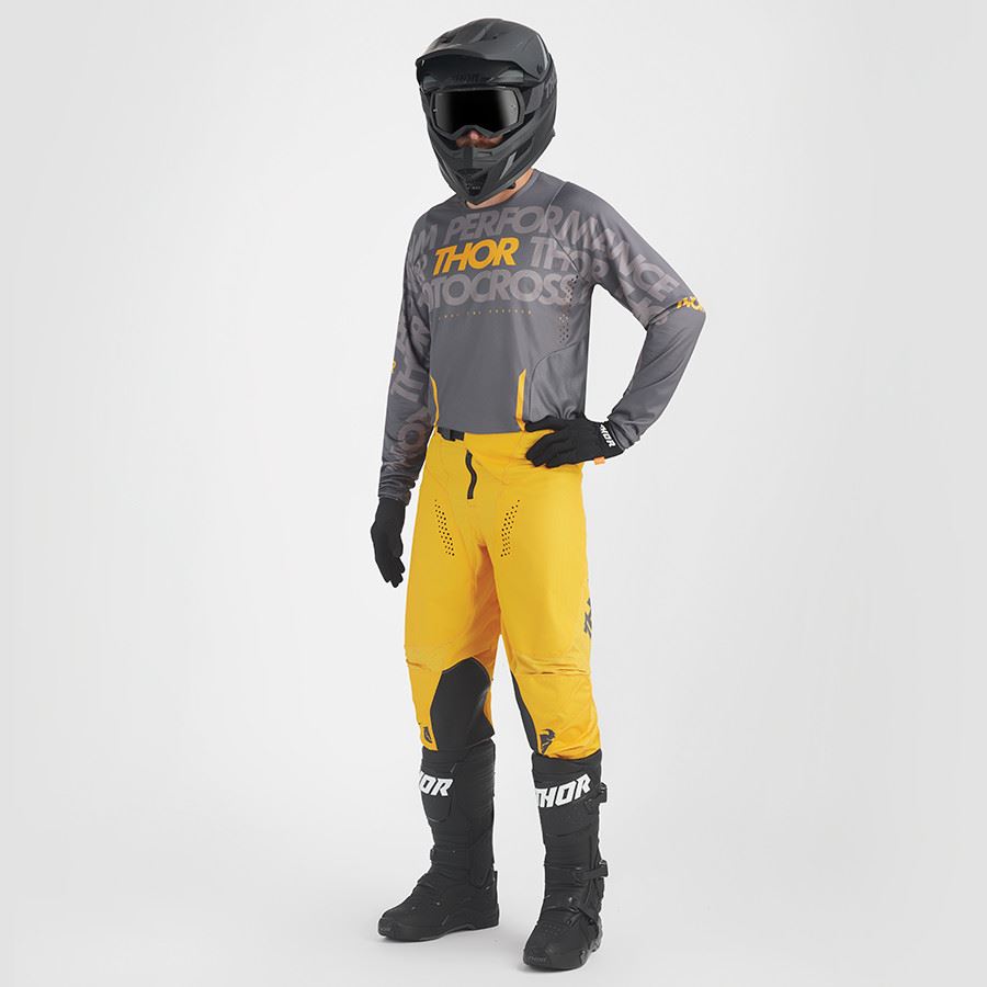 Thor 2024 Pulse Mono Dark Grey Yellow Motocross Combo Kit
