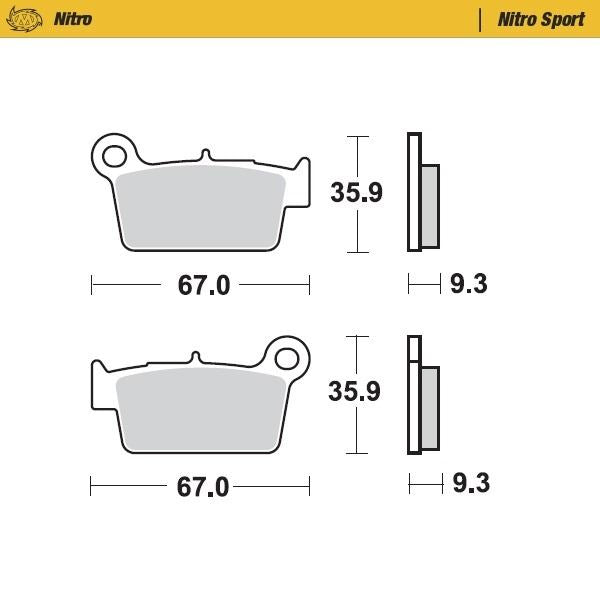 Moto-Master Rear Nitro Sport Sintered Brake Pads For Gas Gas EC 450 F 2012-2015