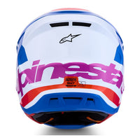 Alpinestars 2027 S-M7 Core MX Helmet White Blue Orange Pink