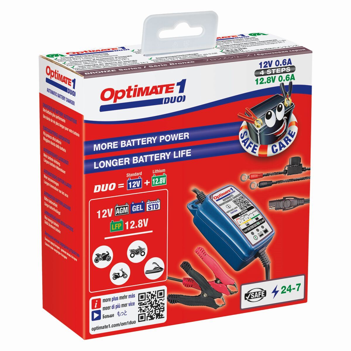 OptiMate 1 DUO Battery Maintainer Bronze 12V / 12.8V 0.6A Maintenance Charger