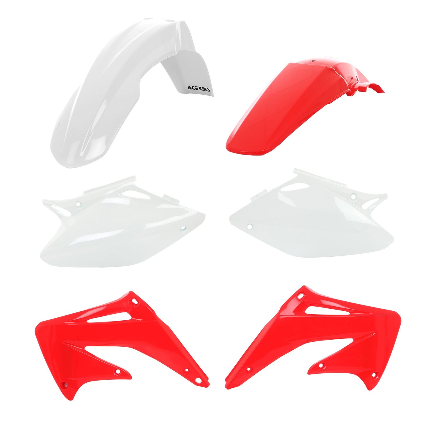 Acerbis Plastic Kit White Red For HONDA CRF 450 R 2004