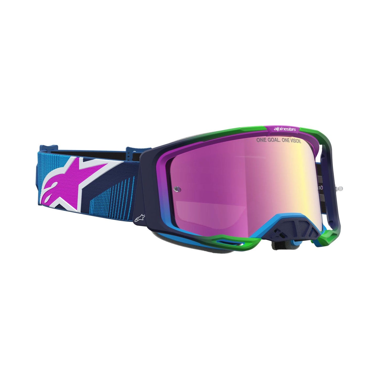 Alpinestars 2027 Vision 8 Maven MX Goggles Blithe Blue Purple Mirror Pink