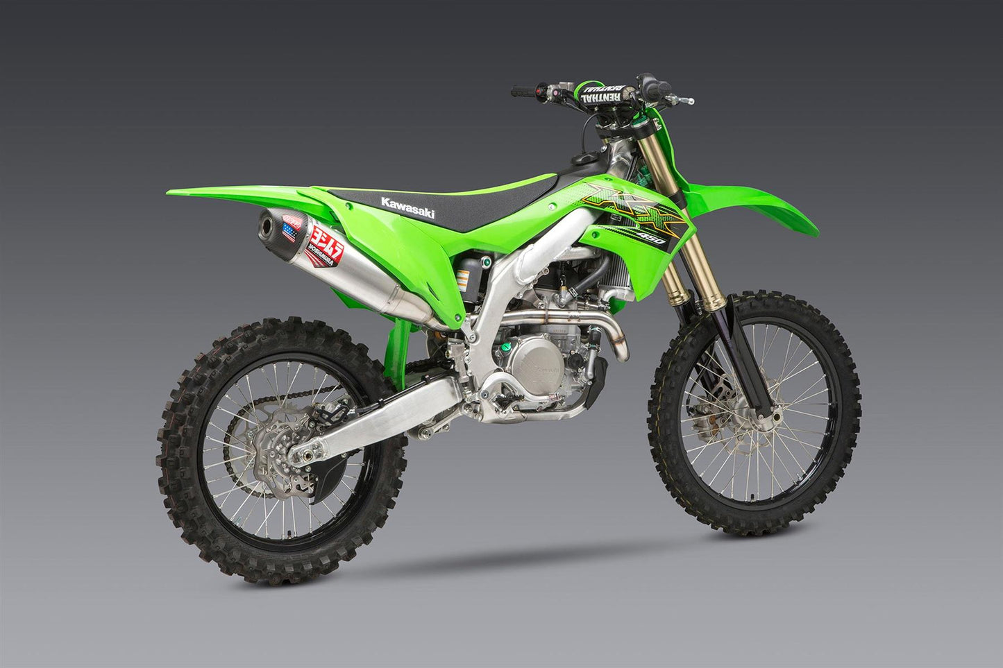 Yoshimura RS-12 Full Exhaust System Stainless Aluminium Carbon Cap For Kawasaki KX 450 2019-2023