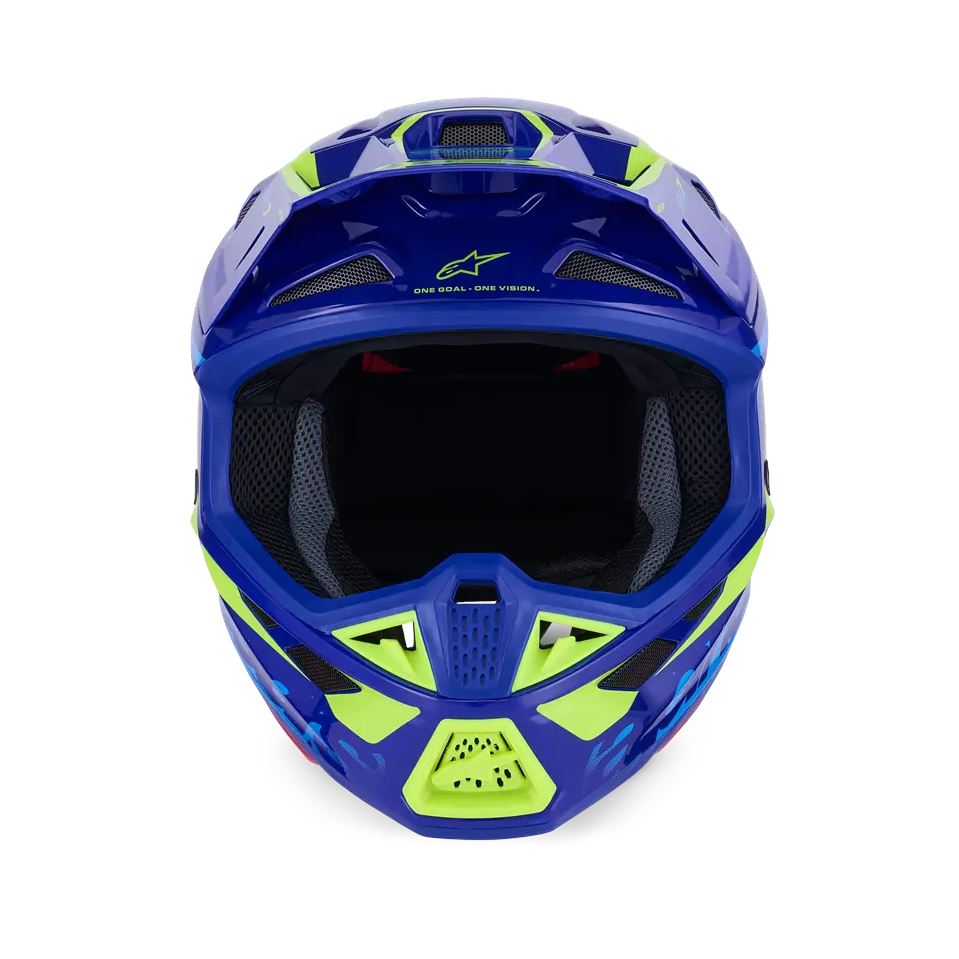 Alpinestars 2026 SM7 Deed Motocross Helmet Blue Yellow Flo Glossy