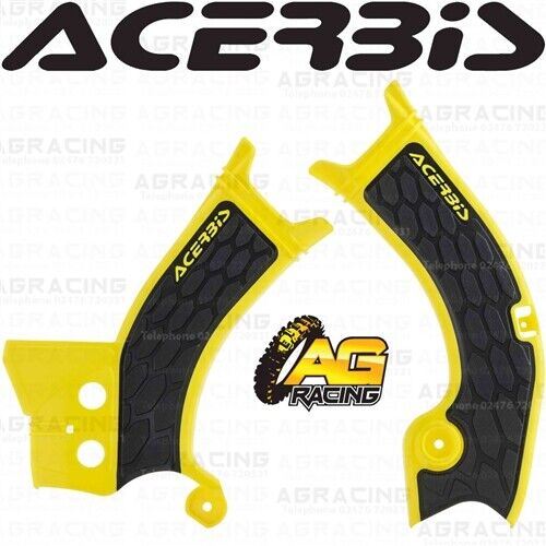 Acerbis X-Grip Frame Protector Guards Yellow Black For Suzuki RM-Z 250 2019-25