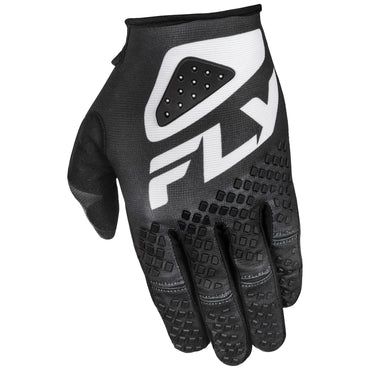 Fly Racing 2025 Youth Kinetic Sym Motocross Gloves Black White