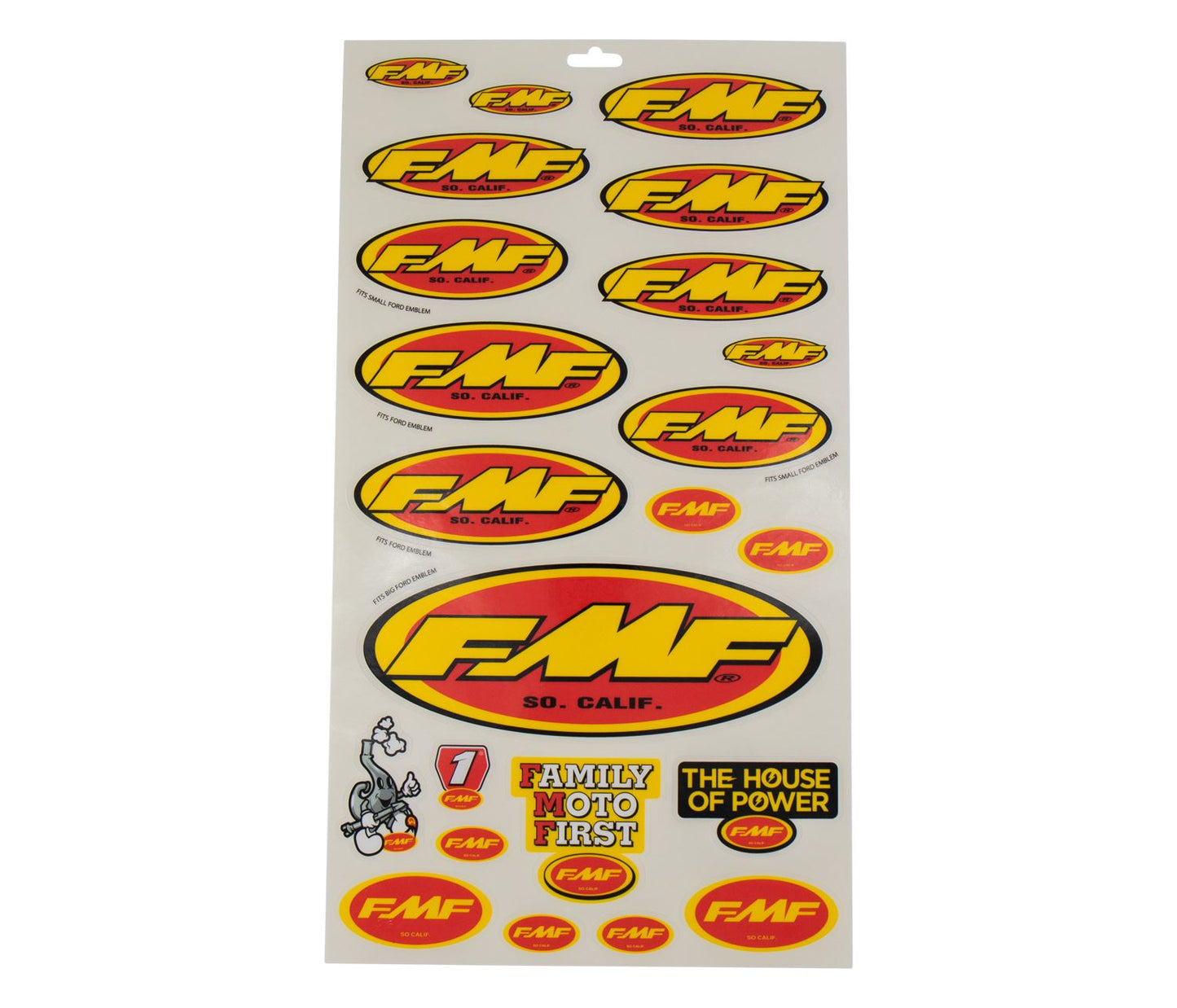FMF Original Assorted Decal Sticker Sheet Fender Trailer Black White Yellow Red