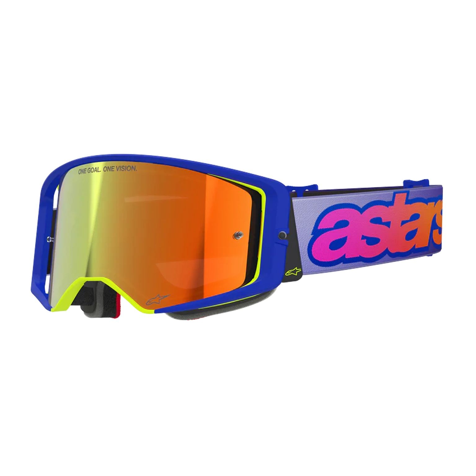 Alpinestars 2026 Supertech Vision Vista Motocross Goggles Blue Yellow Purple Mirror Red One Size