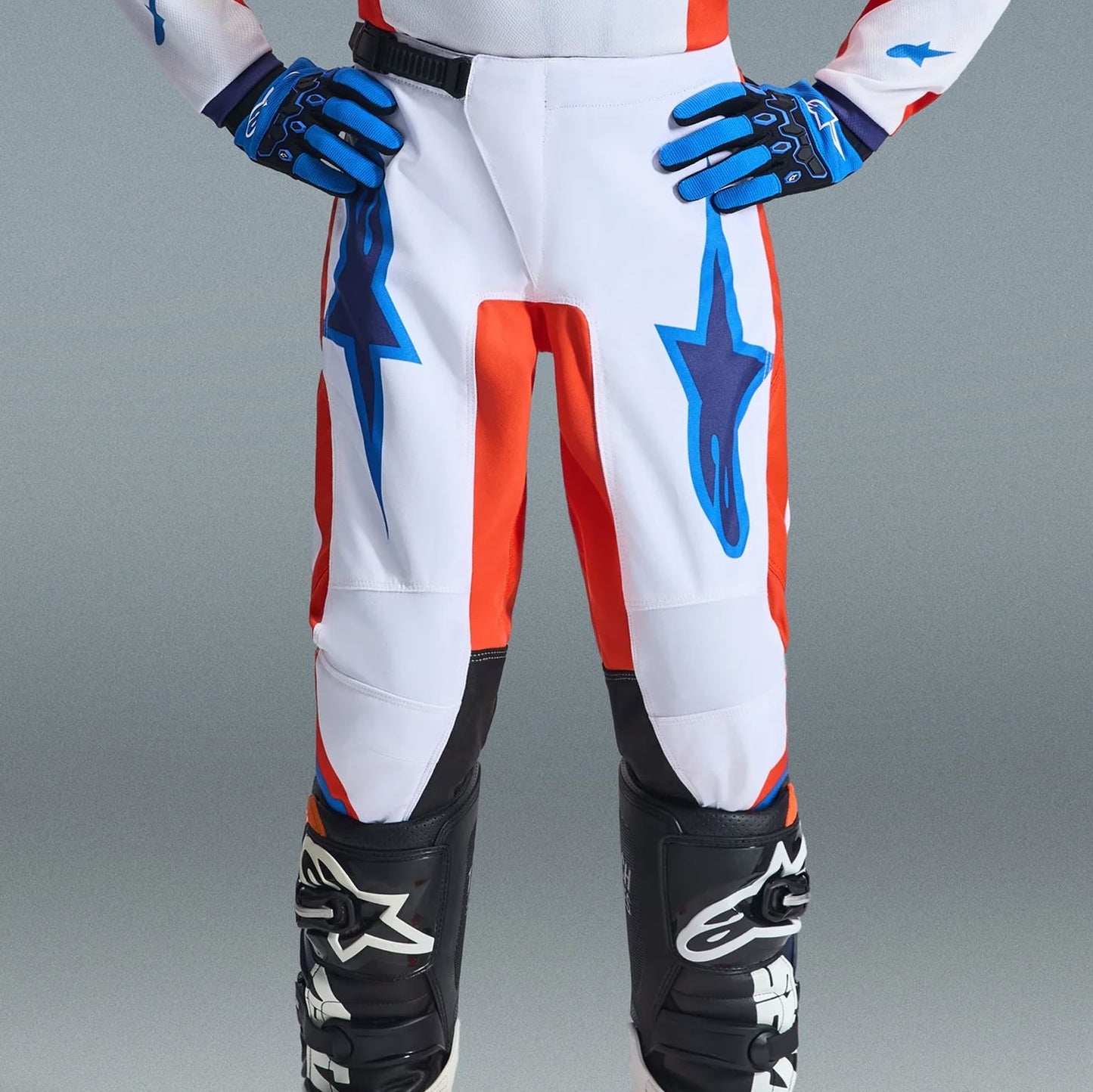 Alpinestars 2026 Youth Fluid Grid Motocross Combo Kit Orange Ucla Blue