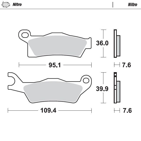 Moto-Master Front Left Nitro Sintered Brake Pads For Bombardier/Can Am Outlander Max 650 2013-2021