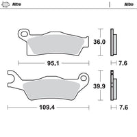Moto-Master Front Left Nitro Sintered Brake Pads For Bombardier/Can Am Outlander Max 800 EFI 2013-2015