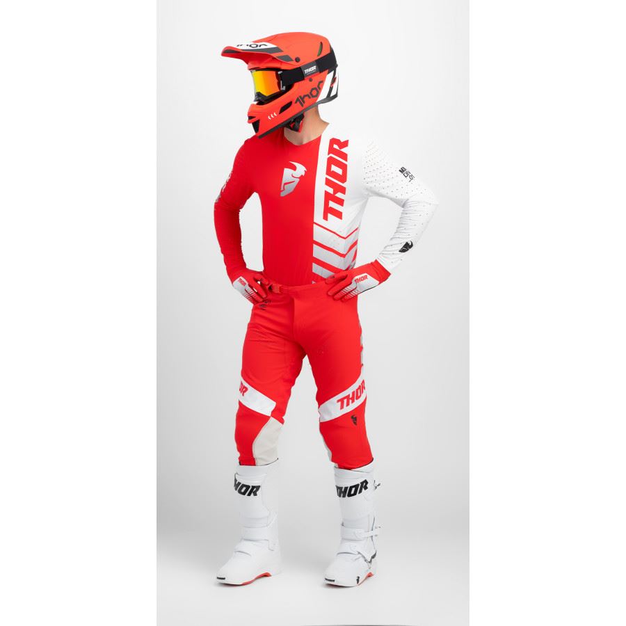 Thor Prime Analog Red White Motocross Combo Kit CLEARANCE