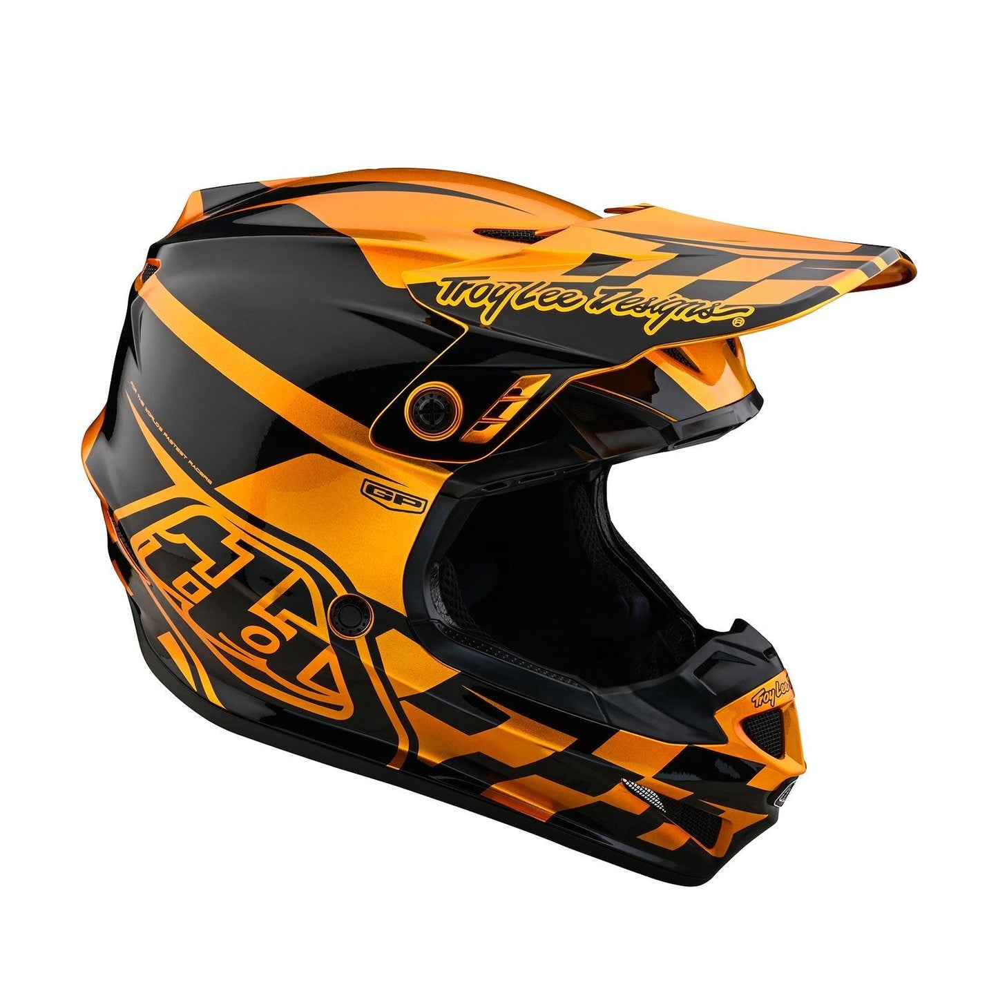 Troy Lee Designs 2025 Motocross Helmet GP Check Up Youth Gold Black