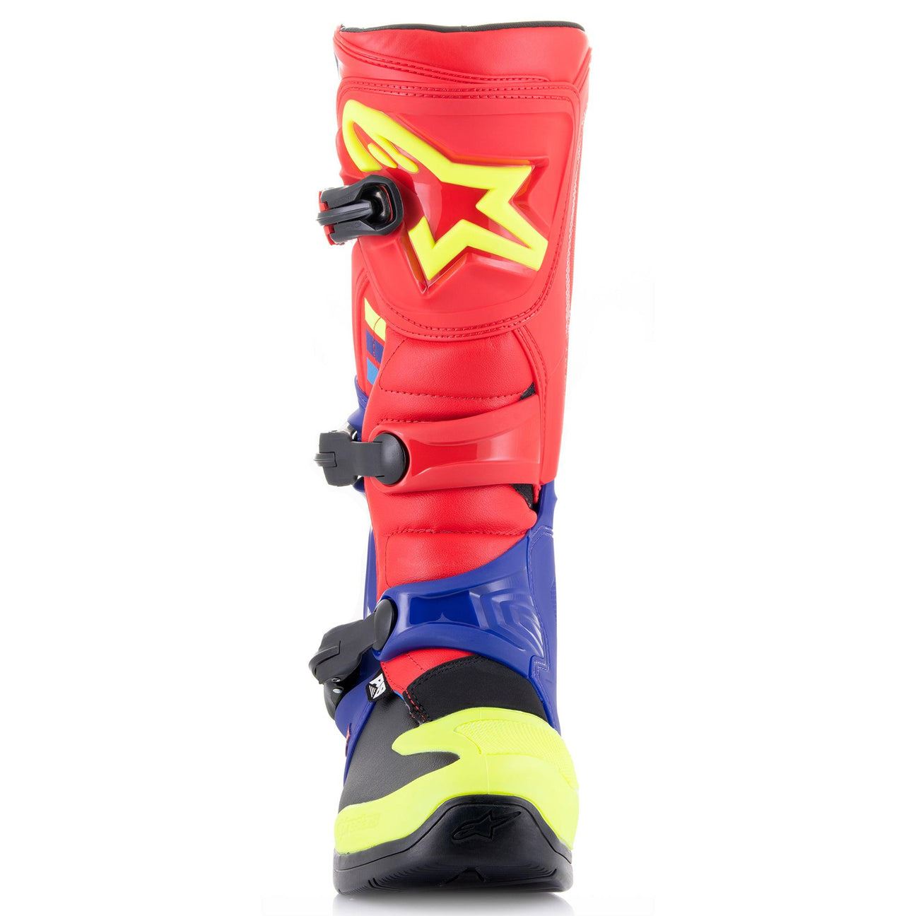 Alpinestars 2026 Tech 3 Motocross Boots Bright Red Dark Blue Yellow Fluo