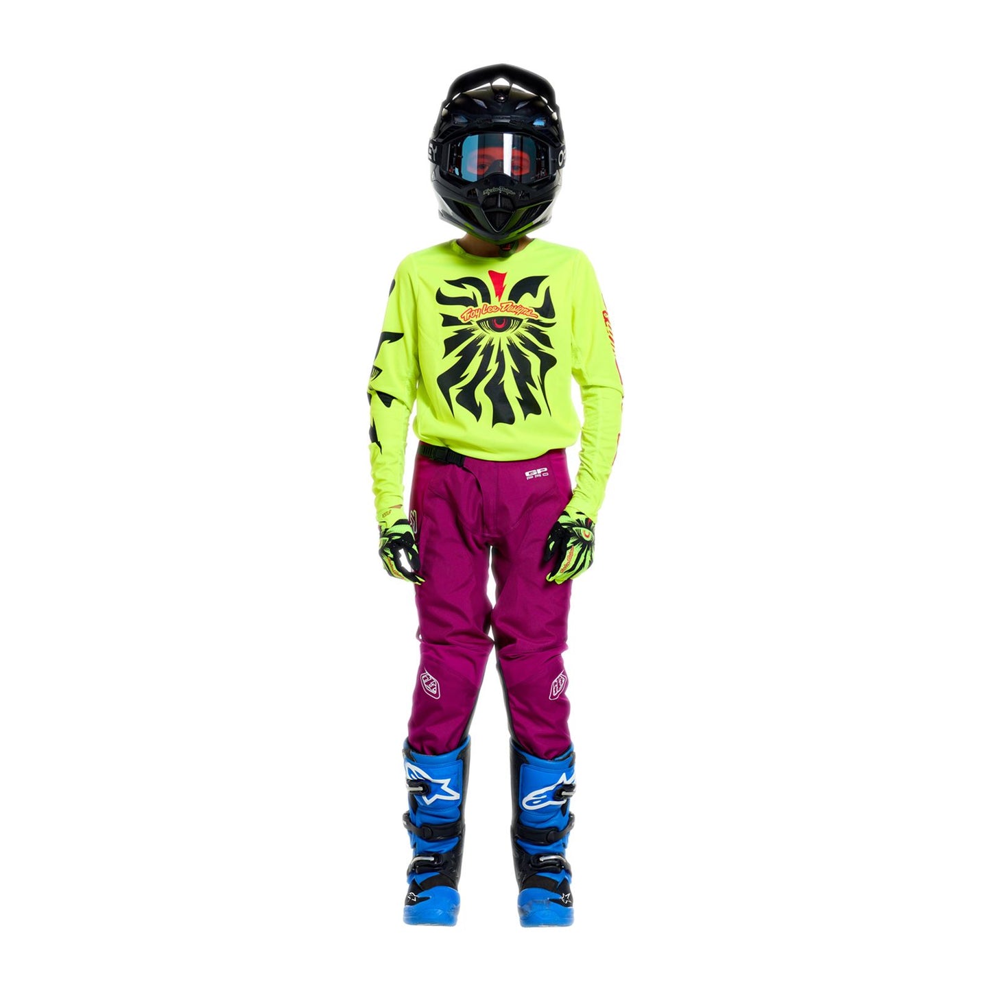 Troy Lee Designs Spring 2026 Youth GP Pro Cyclops MX Combo Kit Flo Yellow Fuchsia