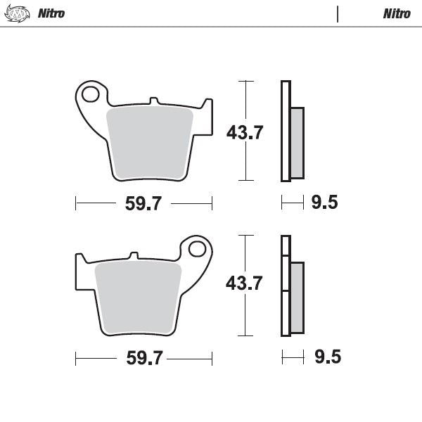 Moto-Master Rear Nitro Sintered Brake Pads For TM Racing SMX 85 2018-2024