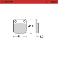 Moto-Master Front Left Pro Racing Sintered Brake Pads For Yamaha YFZ 450 2012-2014