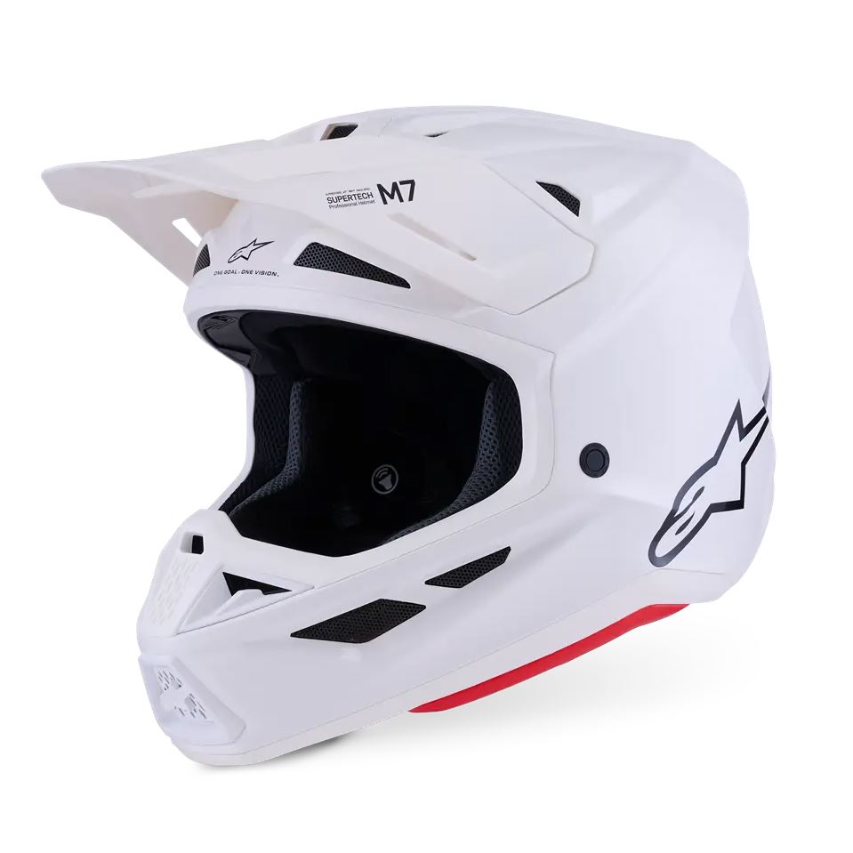 Alpinestars 2026 SM7 Solid Motocross Helmet White Glossy