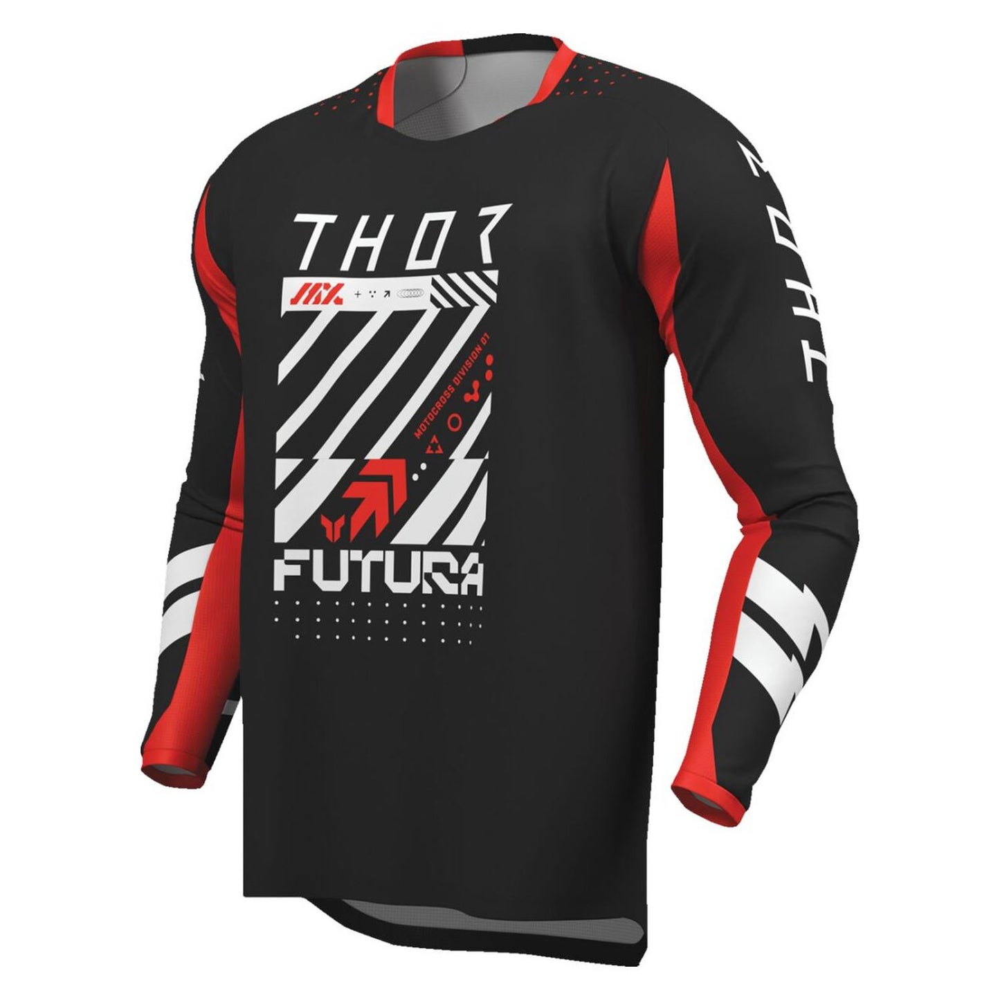 Thor 2026 Youth Launchmode Futura Black Red MX Jersey