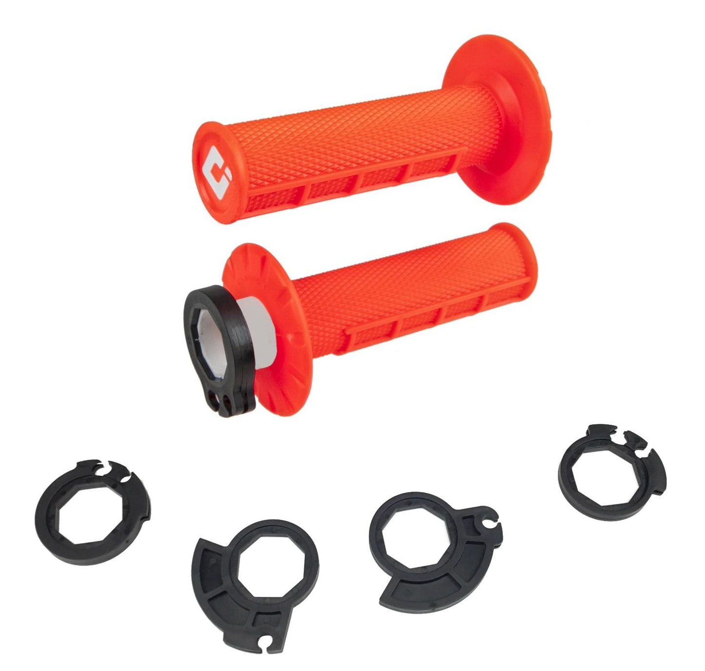 ODI Half Waffle MX Lock-On Grip Set Flo-Orange For Gas Gas EC 300 2000-2020