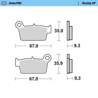 Moto-Master Rear Pro Racing GP Sintered Brake Pads For Beta RR 400 4T Racing 2017-2018