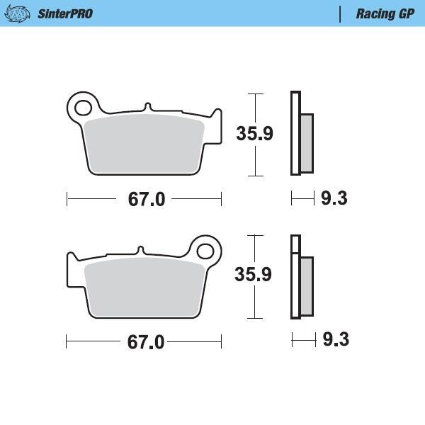 Moto-Master Rear Pro Racing GP Sintered Brake Pads For Gas Gas XC 200 2018-2019