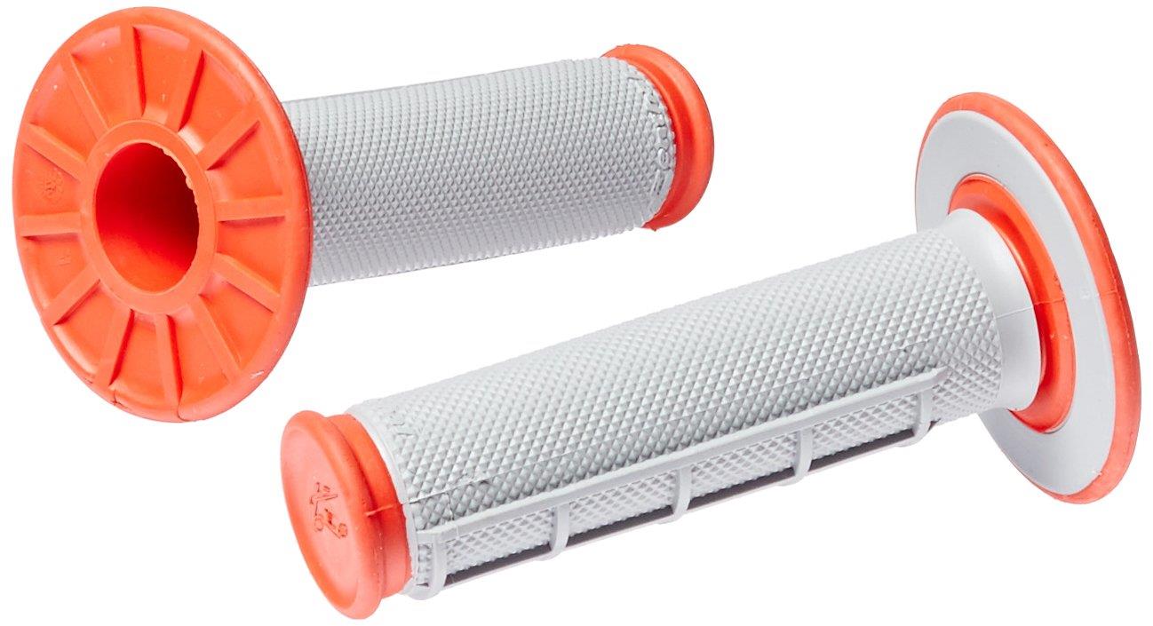 Renthal Dual Layer Soft Full Waffle Grey Orange Grips Motocross Enduro
