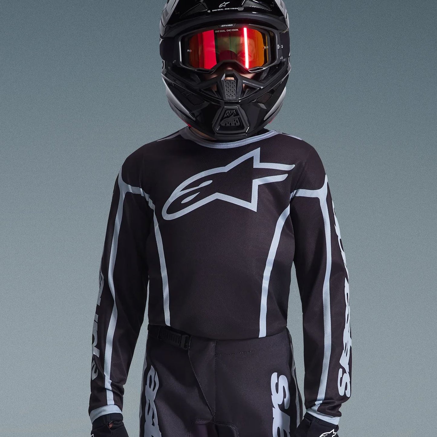 Alpinestars 2026 Youth Fluid Apex Motocross Jersey Black Grey