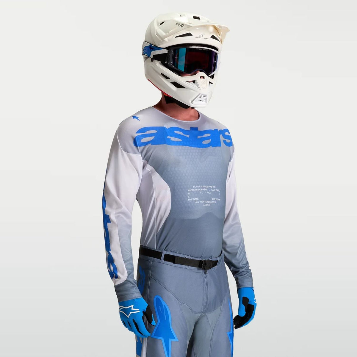 Alpinestars 2027 Racer Amber MX Jersey Ash Gray Light Lilac Ucla Blue