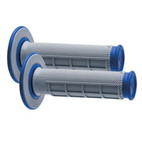 Renthal Dual Layer Soft Full Waffle Grey Blue Grips Motocross Enduro