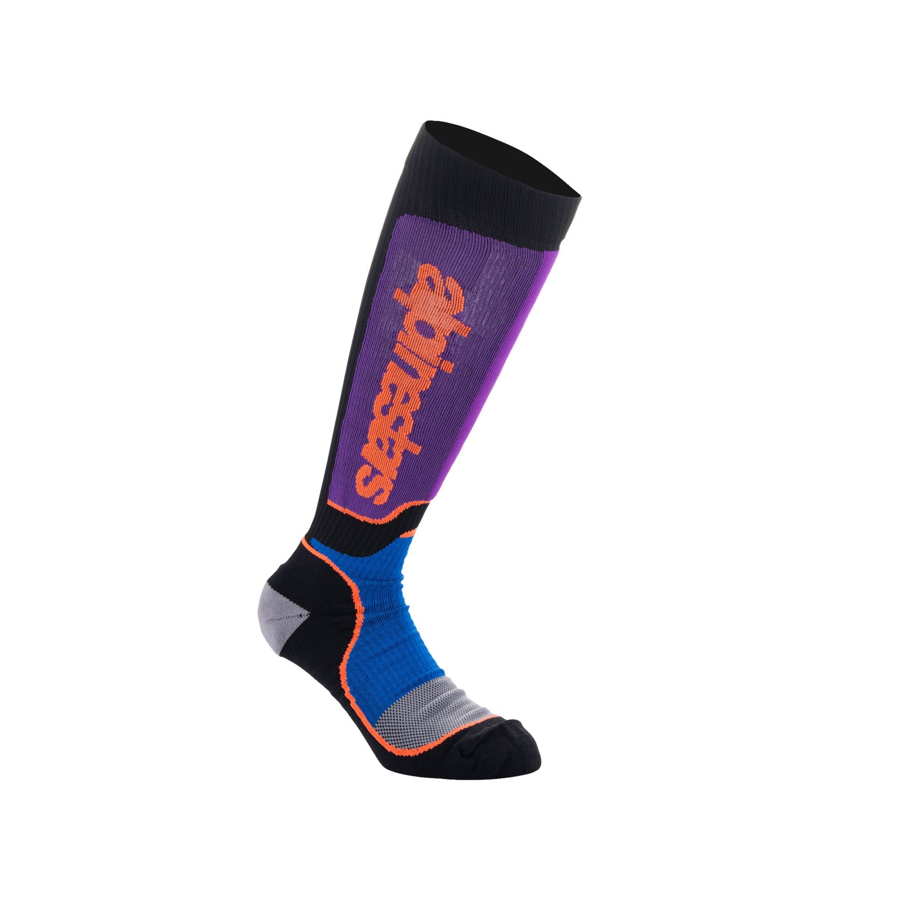 Alpinestars 2025 MX Plus Socks Black Royal Blue Purple
