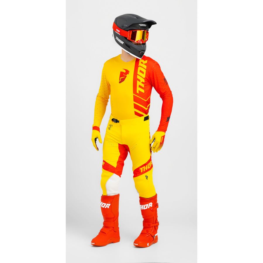 Thor 2024 Prime Analog Lemon Red Motocross Combo Kit
