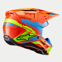 Alpinestars 2026 Supertech SM5 Orange Fluo Cyan Yellow Fluo Glossy Motocross Helmet