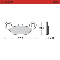 Moto-Master Front Left Pro Racing Sintered Brake Pads For Polaris Trail Boss L 350 2x4 1991-1993