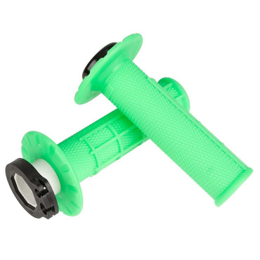 ODI Half Waffle MX Lock-On Grip Set Flo-Green For Husqvarna FE 250 2016-2025