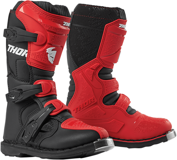 Thor 2024 Youth Blitz XP Red Black Motocross Boots