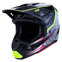 Alpinestars 2027 S-M7 Blaster MX Helmet Black Grey Yellow Fluo